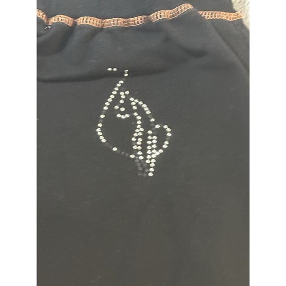 Baby Phat Authentic Y2K Black Velour Sweatpants XL Rhinestone Logo Crest - Picture 4 of 8